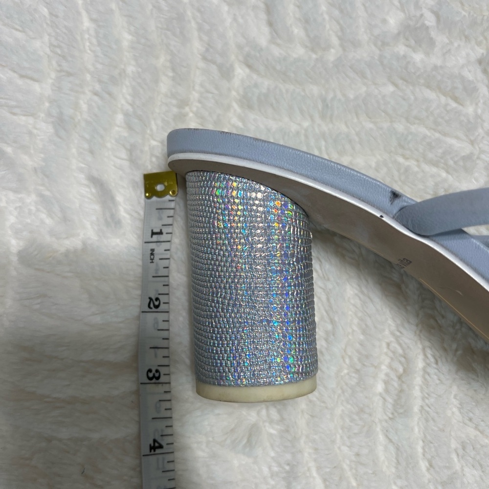 Dolce Vita Noles Light Blue Silver Block Heel Sandals 7.5 - Picture 12 of 14